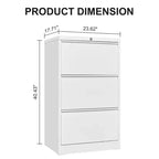 Meuble de classement à 3 tiroirs avec serrure, armoire de classement verticale en métal, meuble de classement sous bureau pour la maison, convient aux dossiers de format Lettre/A4/Légal