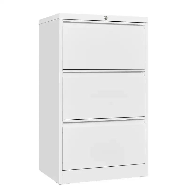 Meuble de classement à 3 tiroirs avec serrure, armoire de classement verticale en métal, meuble de classement sous bureau pour la maison, convient aux dossiers de format Lettre/A4/Légal