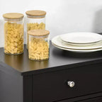 Meuble Buffet avec Portes Vitrées, Étagère Réglable et 2 Tiroirs pour Cuisine