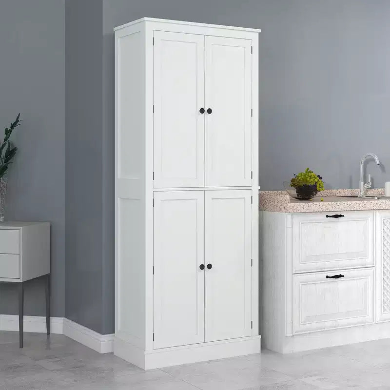Armoire de cuisine garde-manger de 72 po, armoire de cuisine haute moderne avec 5 étagères de rangement, 8 porte-épices, tiroir