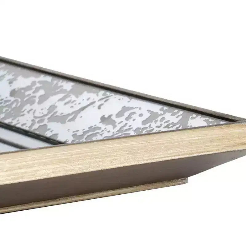 MAYEERTY Miroir mural carré antique 24 x 24 avec accents floraux, décoration intérieure traditionnelle, argenté