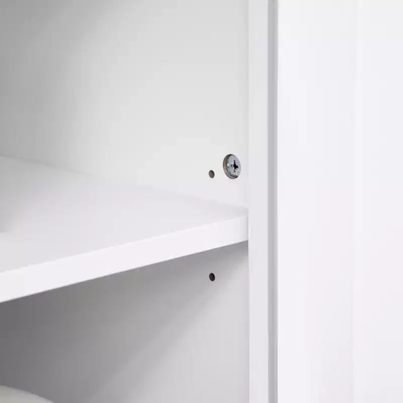 Élégant buffet avec vaisselier, armoire de rangement de cuisine avec tiroir à porte en verre encadrée et espace micro-ondes