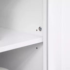 Élégant buffet avec vaisselier, armoire de rangement de cuisine avec tiroir à porte en verre encadrée et espace micro-ondes