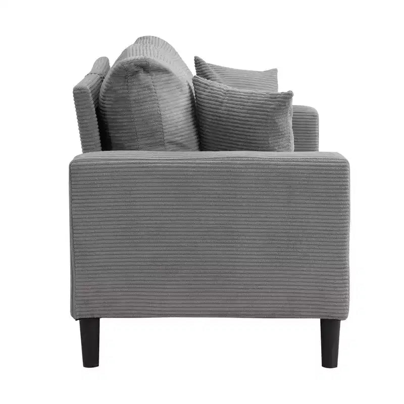 MAYEERTY Causeuse moderne rembourrée à cadre en bois, confortable pour petit espace, salon, chambre, gris clair