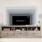 Meuble TV 70 pouces pour téléviseurs jusqu'à 80 pouces, Meuble TV de divertissement moderne du milieu du siècle avec tiroir de rangement et étagères ouvertes, Meuble TV pour chambre