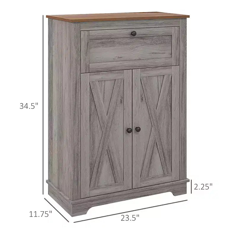 Buffet de ferme avec portes et tiroir pour cuisine, salon, 23,5x11,75x34,5