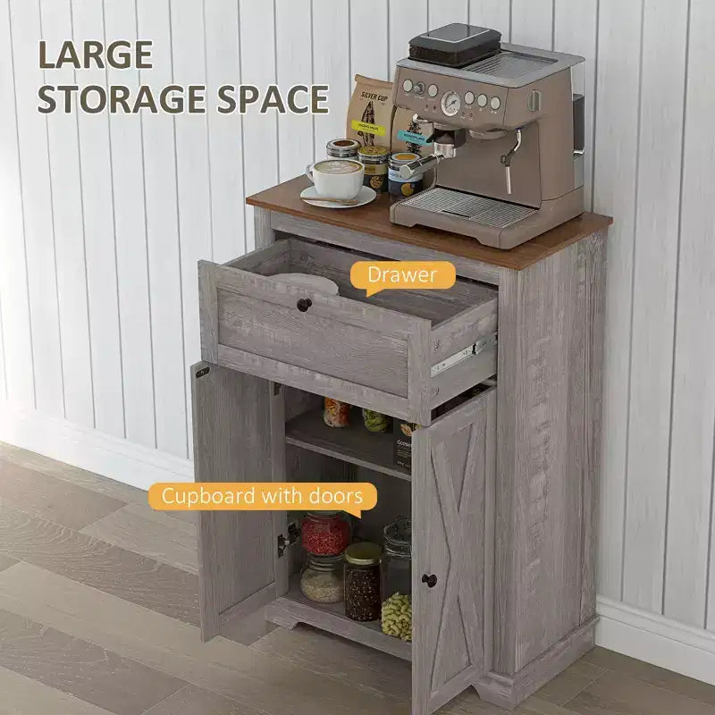 Buffet de ferme avec portes et tiroir pour cuisine, salon, 23,5x11,75x34,5