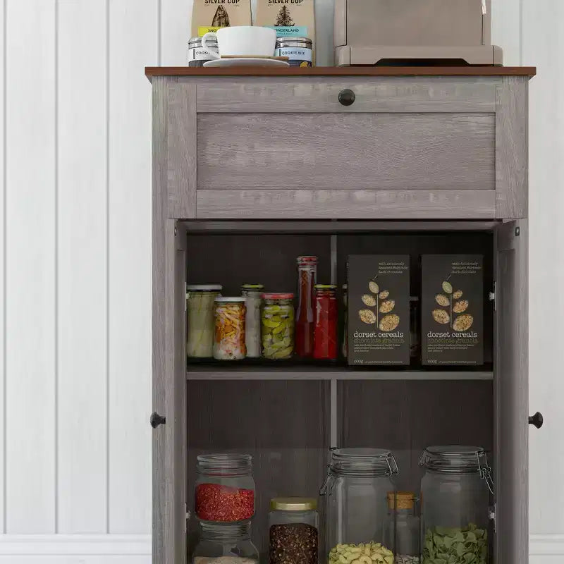 Buffet de ferme avec portes et tiroir pour cuisine, salon, 23,5x11,75x34,5