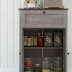 Buffet de ferme avec portes et tiroir pour cuisine, salon, 23,5x11,75x34,5