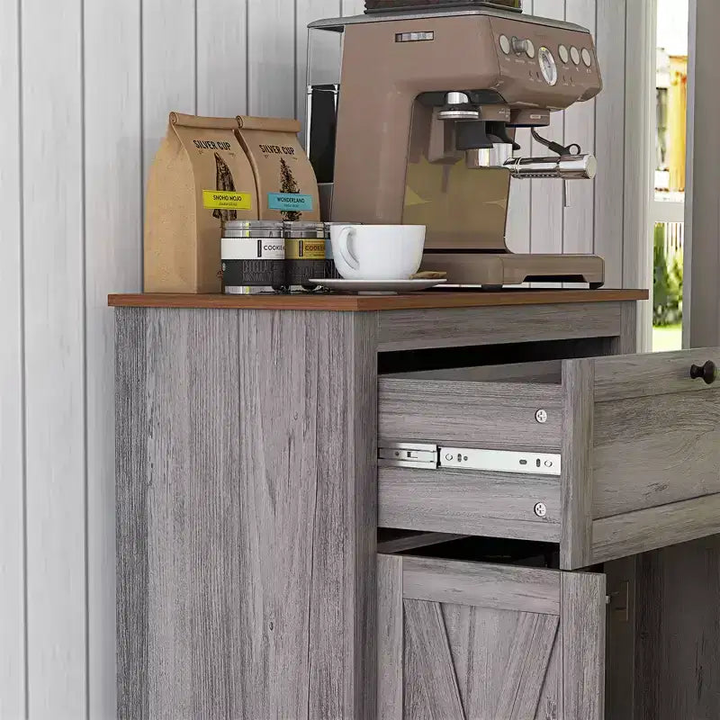 Buffet de ferme avec portes et tiroir pour cuisine, salon, 23,5x11,75x34,5