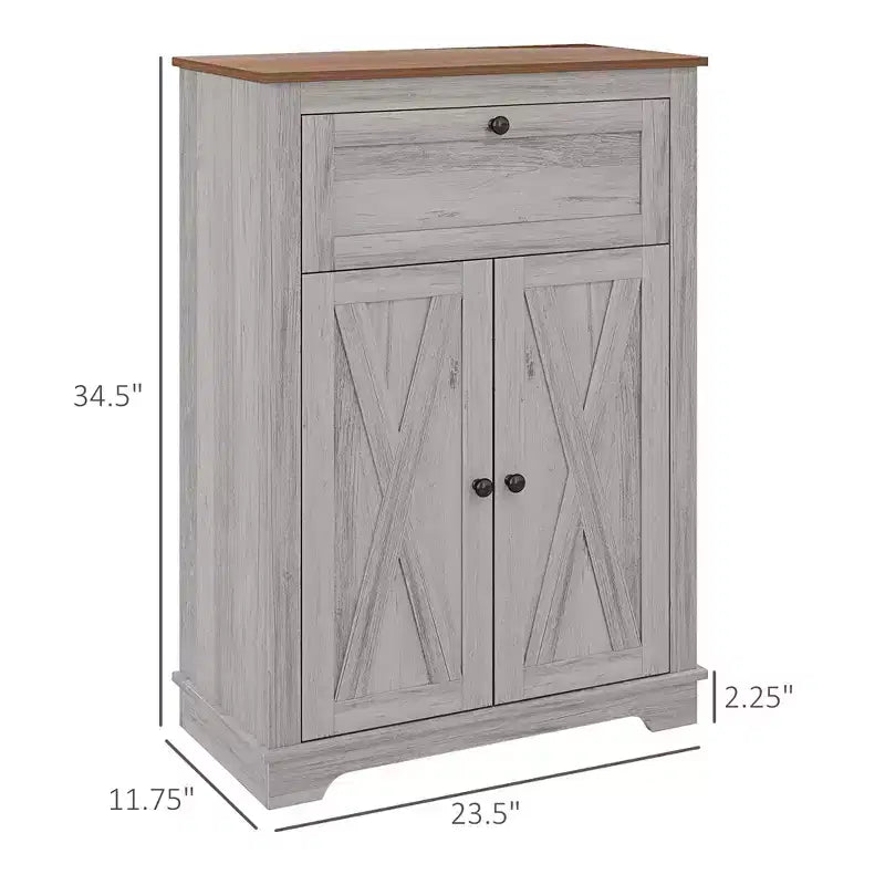Buffet de ferme avec portes et tiroir pour cuisine, salon, 23,5x11,75x34,5