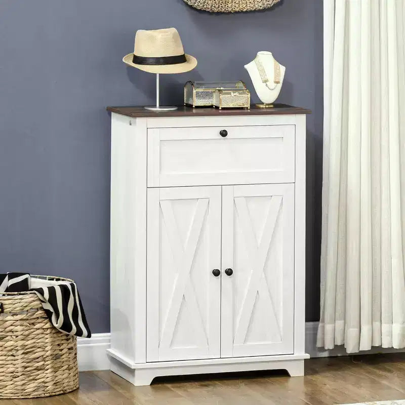 Buffet de ferme avec portes et tiroir pour cuisine, salon, 23,5x11,75x34,5