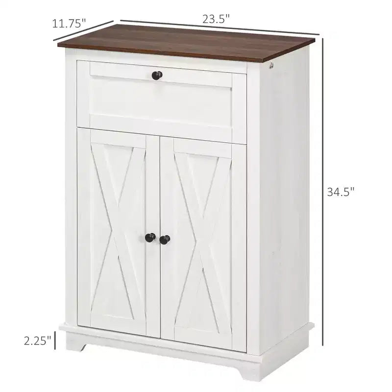 Buffet de ferme avec portes et tiroir pour cuisine, salon, 23,5x11,75x34,5