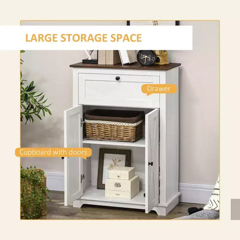 Buffet de ferme avec portes et tiroir pour cuisine, salon, 23,5x11,75x34,5