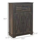 Buffet de ferme avec portes et tiroir pour cuisine, salon, 23,5x11,75x34,5