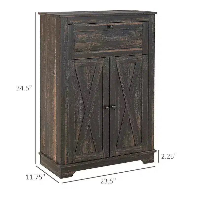 Buffet de ferme avec portes et tiroir pour cuisine, salon, 23,5x11,75x34,5