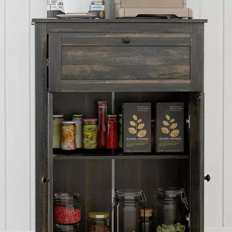 Buffet de ferme avec portes et tiroir pour cuisine, salon, 23,5x11,75x34,5