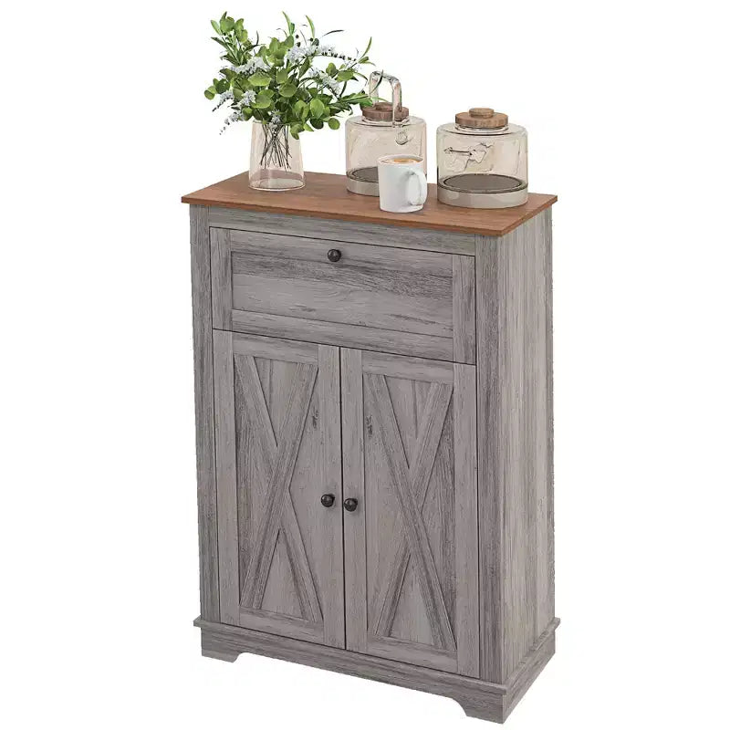 Buffet de ferme avec portes et tiroir pour cuisine, salon, 23,5x11,75x34,5