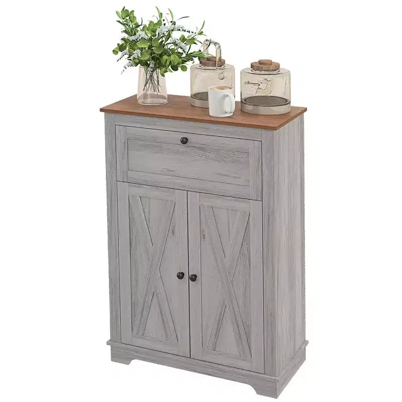 Buffet de ferme avec portes et tiroir pour cuisine, salon, 23,5x11,75x34,5