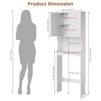Meuble de rangement WC COZONY avec étagères réglables, Organisateur de salle de bain ventilé avec support mural