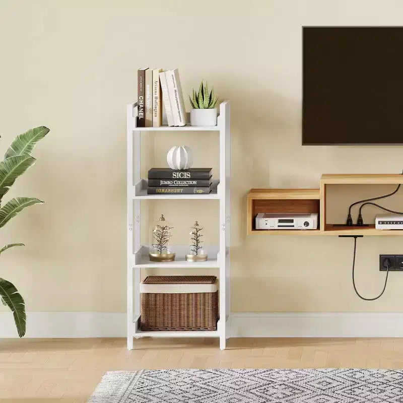 Étagère de style moderne Greenstell, Bibliothèque, Étagère haute d'angle de rangement pour la maison, le bureau, la chambre, la cuisine, le salon