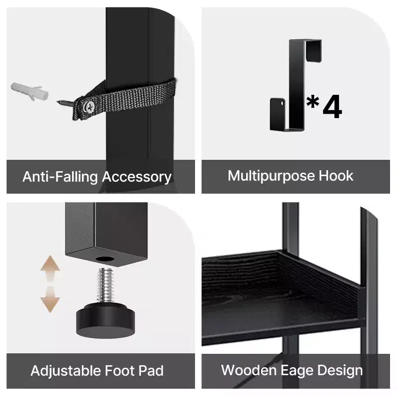 Étagère de style moderne Greenstell, Bibliothèque, Étagère haute d'angle de rangement pour la maison, le bureau, la chambre, la cuisine, le salon