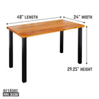 Bureau en bois massif de cèdre Skyline Sunset de Pipe Decor avec pieds surélevés de 71 cm