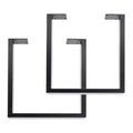 Pipe Decor 12 in. Skyline Matte Black Square Metal Landscape Coffee Table Legs - 2 Pack