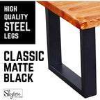 Pipe Decor Pieds de table basse Skyline carrés en métal noir mat de 30,5 cm – Lot de 2