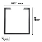 Pipe Decor Pieds de table basse Skyline carrés en métal noir mat de 30,5 cm – Lot de 2