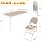 Ensemble Table et Chaises Pliantes, Ensemble Table et Chaises Pliantes Portables avec Pieds en Métal et Coussin Rembourré Épais, avec 4 chaises
