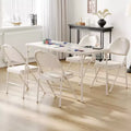 Folding Card Table and Chairs Set, Portable Folding Table and Chairs Set with Metal Legs and Thicken Padded Cushion,with 4 chairs