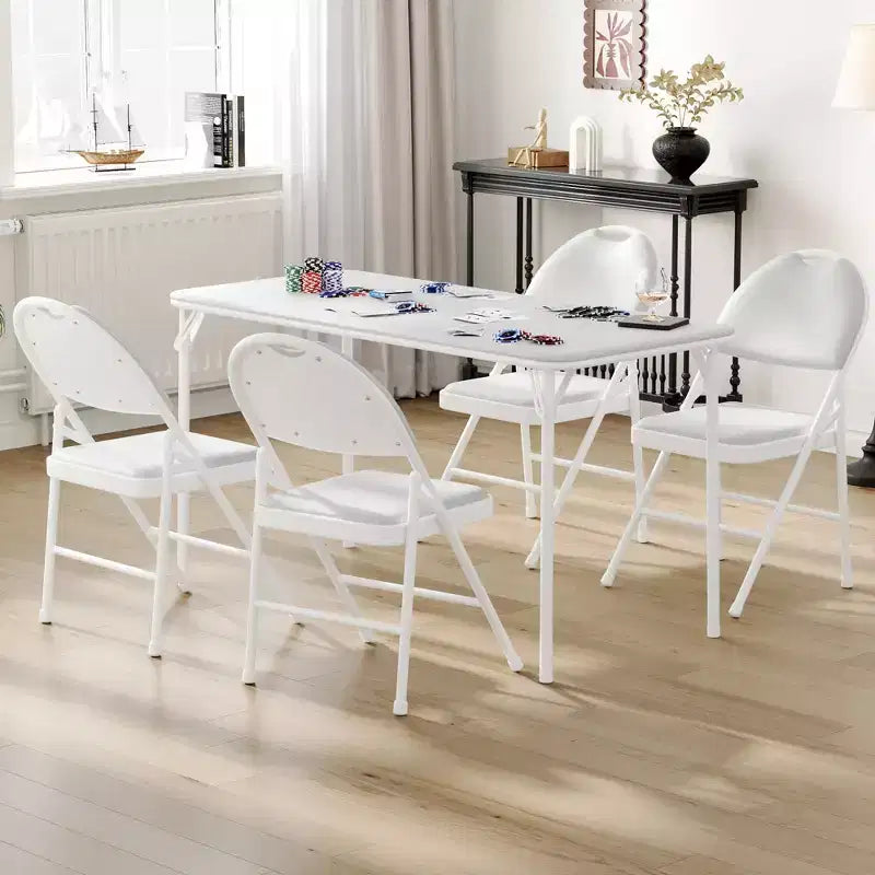 Ensemble Table et Chaises Pliantes, Ensemble Table et Chaises Pliantes Portables avec Pieds en Métal et Coussin Rembourré Épais, avec 4 chaises