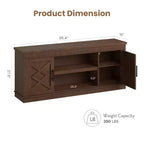 Meuble TV moderne CuisinSmart pour téléviseurs jusqu'à 70'', Meuble TV en bois style ferme avec étagères réglables, Meuble TV commode pour chambre à coucher et salon