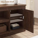 Meuble TV moderne CuisinSmart pour téléviseurs jusqu'à 70'', Meuble TV en bois style ferme avec étagères réglables, Meuble TV commode pour chambre à coucher et salon
