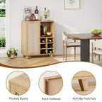 NAYSAYE 47 Bar Rail, Buffet de Rangement avec Porte-Verres, Meuble Bar pour Salon, Cuisine, Entrée, Beige, 15*27.5*33.8