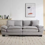 MAYEERTY Loveseat Corduroy Sleeper Couch Sofa with Pillows Upholstered for Bedroom Living Room Office Gray