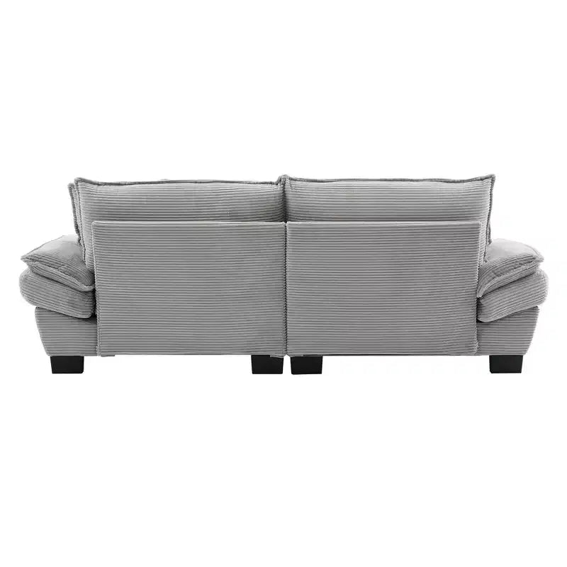 MAYEERTY Canapé-Lit en Velours Côtelé avec Oreillers Rembourré pour Chambre à Coucher Salon Bureau Gris