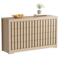 Fluted Dresser for Bedroom , Modern Wooden Chest of Drawers with Handleless, Wood Clothes Closet Organizer with Deep Storage for Living Room.