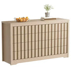 Fluted Dresser for Bedroom , Modern Wooden Chest of Drawers with Handleless, Wood Clothes Closet Organizer with Deep Storage for Living Room.