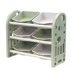 Organisateur de rangement de jouets Whisen Kids, meuble de rangement de jouets multifonctionnel pour chambre d'enfant avec étagère et bacs en PEHD