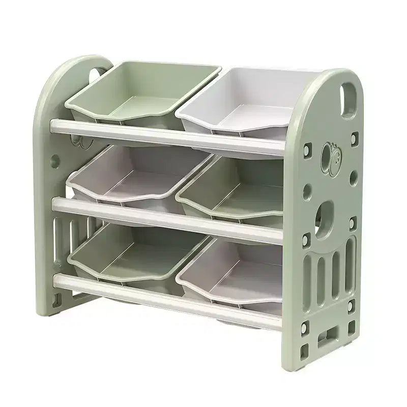 Organisateur de rangement de jouets Whisen Kids, meuble de rangement de jouets multifonctionnel pour chambre d'enfant avec étagère et bacs en PEHD