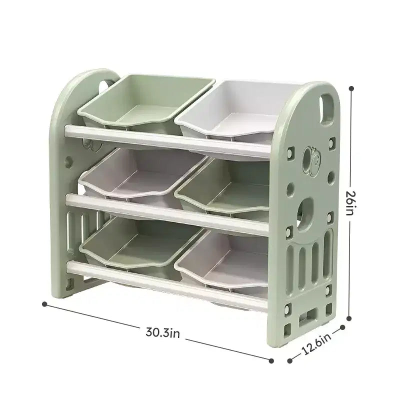 Organisateur de rangement de jouets Whisen Kids, meuble de rangement de jouets multifonctionnel pour chambre d'enfant avec étagère et bacs en PEHD