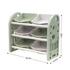 Organisateur de rangement de jouets Whisen Kids, meuble de rangement de jouets multifonctionnel pour chambre d'enfant avec étagère et bacs en PEHD