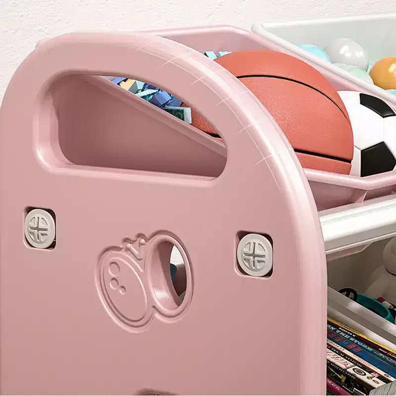Organisateur de rangement de jouets Whisen Kids, meuble de rangement de jouets multifonctionnel pour chambre d'enfant avec étagère et bacs en PEHD