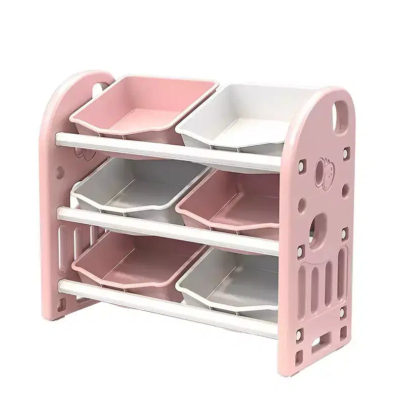 Organisateur de rangement de jouets Whisen Kids, meuble de rangement de jouets multifonctionnel pour chambre d'enfant avec étagère et bacs en PEHD