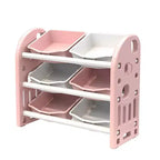 Organisateur de rangement de jouets Whisen Kids, meuble de rangement de jouets multifonctionnel pour chambre d'enfant avec étagère et bacs en PEHD