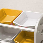 Organisateur de rangement de jouets Whisen Kids, meuble de rangement de jouets multifonctionnel pour chambre d'enfant avec étagère et bacs en PEHD