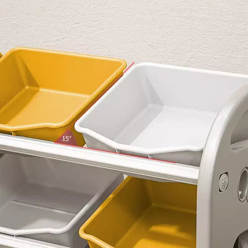 Organisateur de rangement de jouets Whisen Kids, meuble de rangement de jouets multifonctionnel pour chambre d'enfant avec étagère et bacs en PEHD