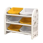 Organisateur de rangement de jouets Whisen Kids, meuble de rangement de jouets multifonctionnel pour chambre d'enfant avec étagère et bacs en PEHD